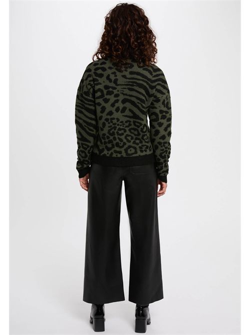 maglia jacquard con stampa animalier MFELIXA MORGAN DE TOI | MFELIXAVERT KAKI