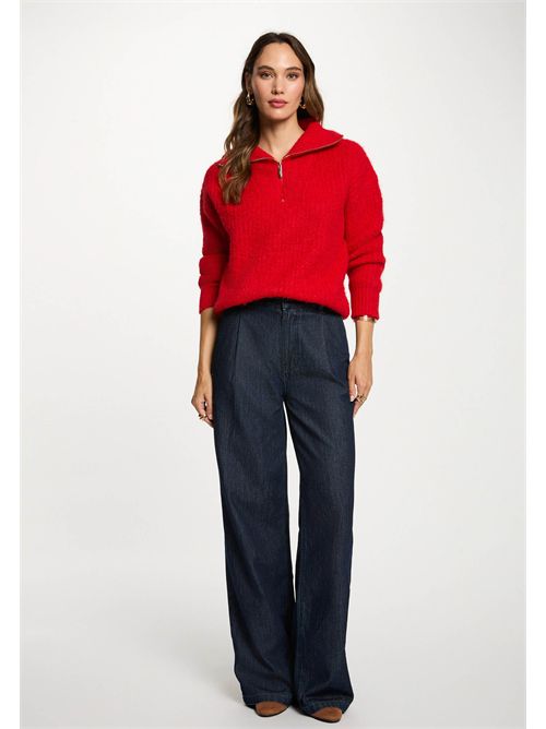 Pullover donna con mezza zip e collo alto MFLAMI MORGAN DE TOI | MFLAMIROUGE