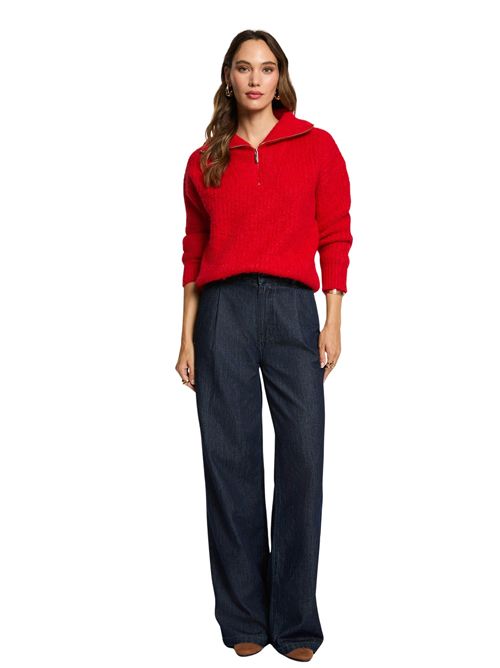 Pullover donna con mezza zip e collo alto MFLAMI MORGAN DE TOI | MFLAMIROUGE