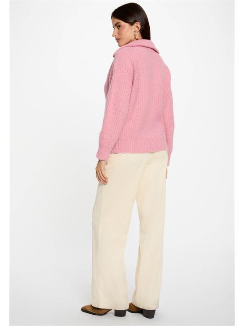 Women's pullover with half zip and high collar MFLAMI MORGAN DE TOI | MFLAMIVIEUX ROSE