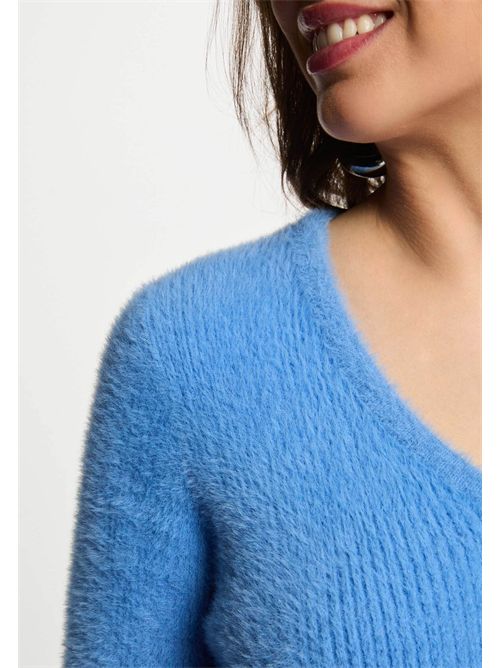 Maglia scollo a V in tessutto effeto fluffy MOOVE MORGAN DE TOI | MOOVEBLEU