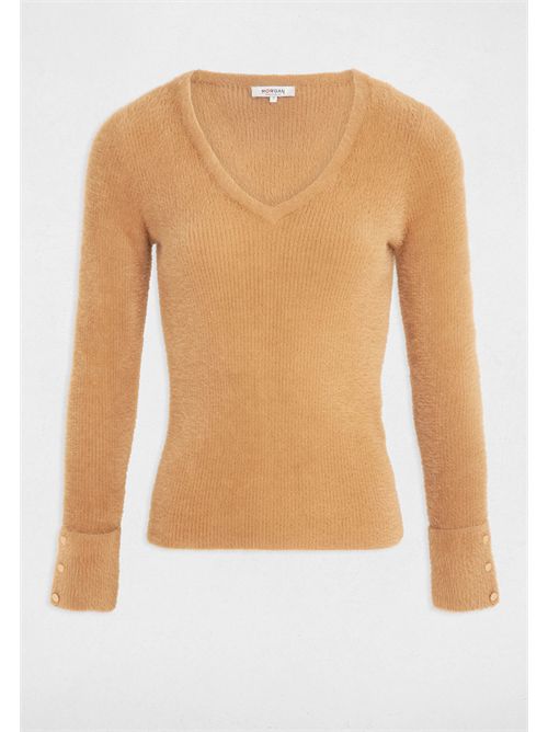 Maglia scollo a V in tessutto effeto fluffy MOOVE MORGAN DE TOI | MOOVECAMEL