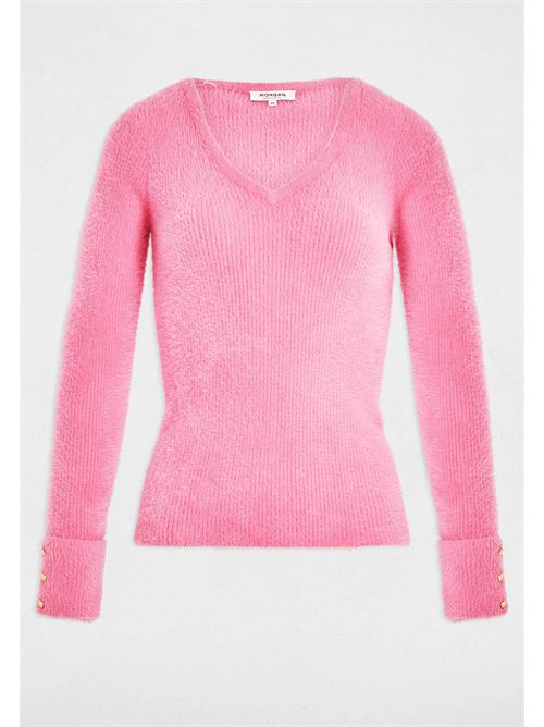 Maglia scollo a V in tessutto effeto fluffy MOOVE MORGAN DE TOI | MOOVEROSE