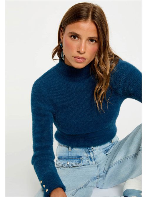 Sweater in soft plush-effect yarn MORIK.N MORGAN DE TOI | MORIK.NBLEU PÉTROLE