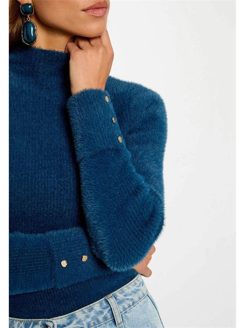 Sweater in soft plush-effect yarn MORIK.N MORGAN DE TOI | MORIK.NBLEU PÉTROLE