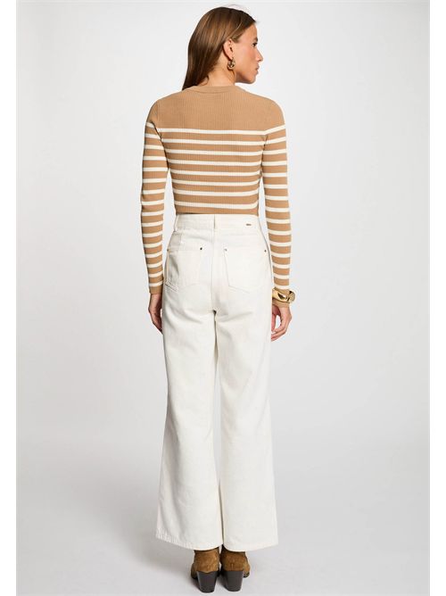 Striped sweater with buttons on the shoulder MRAY MORGAN DE TOI | MRAYCAMEL
