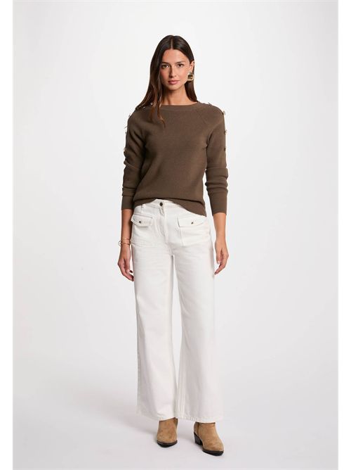 Sweater with decorative buttons on the sleeves MTECNA MORGAN DE TOI | MTECNAKAKI VERT