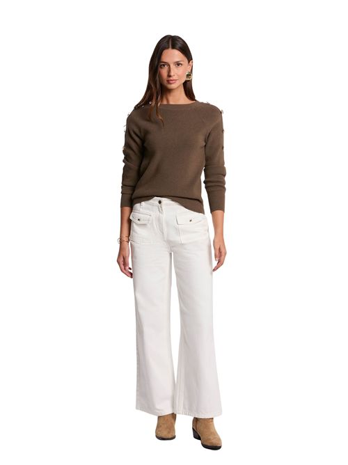 Sweater with decorative buttons on the sleeves MTECNA MORGAN DE TOI | MTECNAKAKI VERT