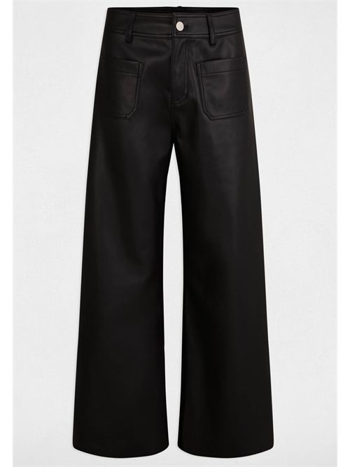 Pantaloni wide leg in ecopelle nera PCHOU - TAGLIE FRANCESI MORGAN DE TOI | PCHOUNOIR