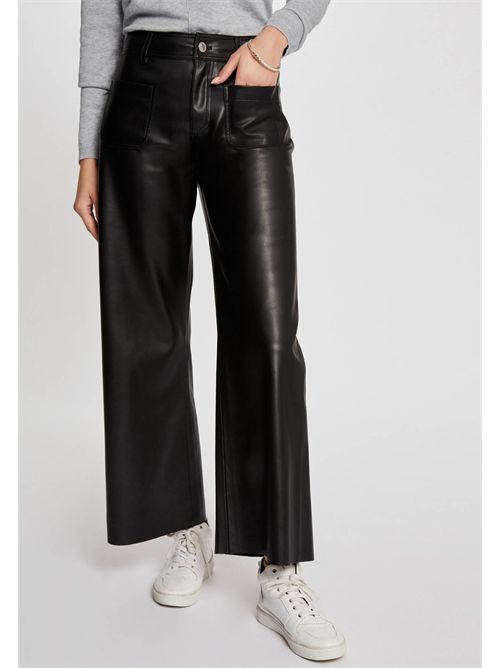 Pantaloni wide leg in ecopelle nera PCHOU - TAGLIE FRANCESI MORGAN DE TOI | PCHOUNOIR