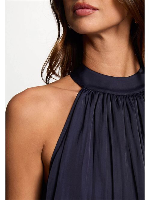 Midi dress with high collar RAMAGE - FRENCH SIZES MORGAN DE TOI | RAMAGEBLEU MARINE