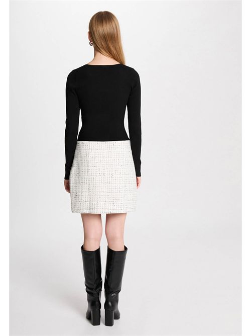bicolored short dress RBLOCK (FRENCH SIZES) MORGAN DE TOI | RBLOCKOFF WHITE-BLACK