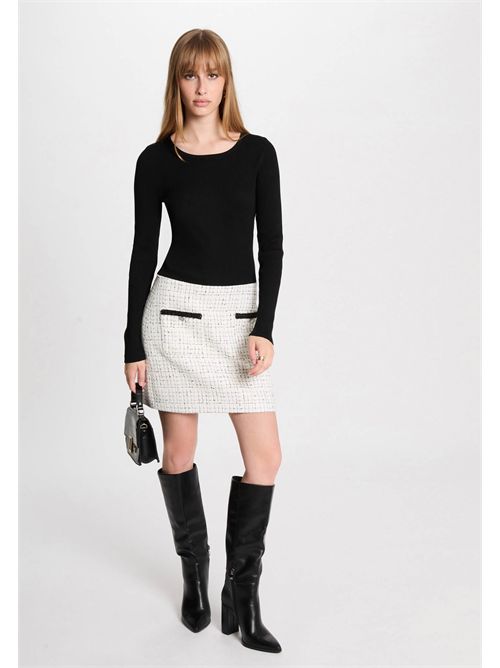 bicolored short dress RBLOCK (FRENCH SIZES) MORGAN DE TOI | RBLOCKOFF WHITE-BLACK
