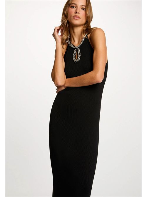 Abito lungo con dettaglio gioiello sullo scollo RMAHE ( TAGLIE FRANCESI ) MORGAN DE TOI | RMAHENOIR