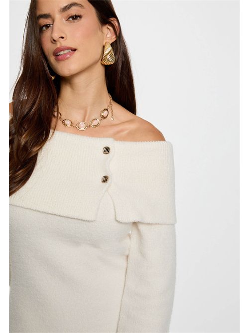 Short dress with exposed shoulders and decorative buttons RMBOGO MORGAN DE TOI | RMBOGOIVOIRE