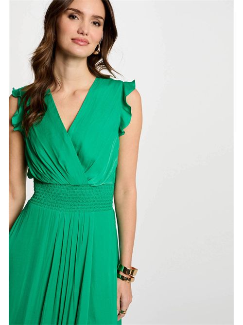 Asymmetrical green sleeveless dress RWALLY - FRENCH SIZES MORGAN DE TOI | RWALLYVERT ÉMERAUDE