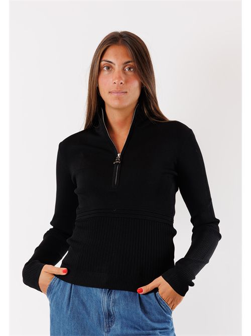 Pullover in maglia leggera con collo alto e zip frontale 8K0323 PATRIZIA PEPE | 8K0323K274K103