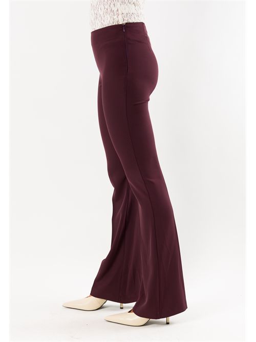 Pantaloni flare elasticizzati donna AI26531 MESANGE | AI26531BORDEAUX