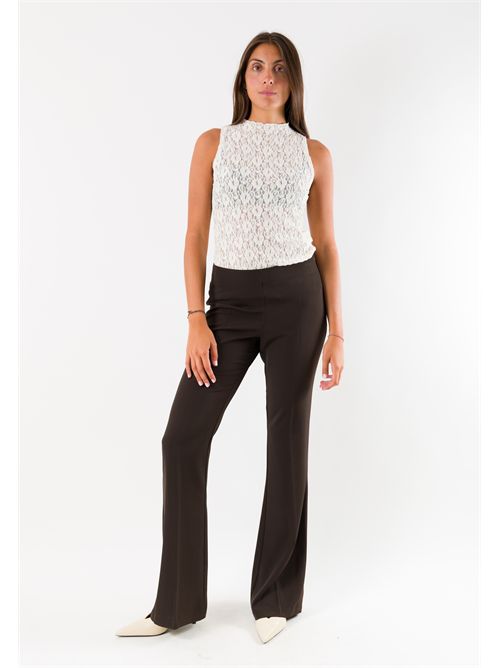 Pantaloni flare elasticizzati donna AI26531 MESANGE | AI26531MORO