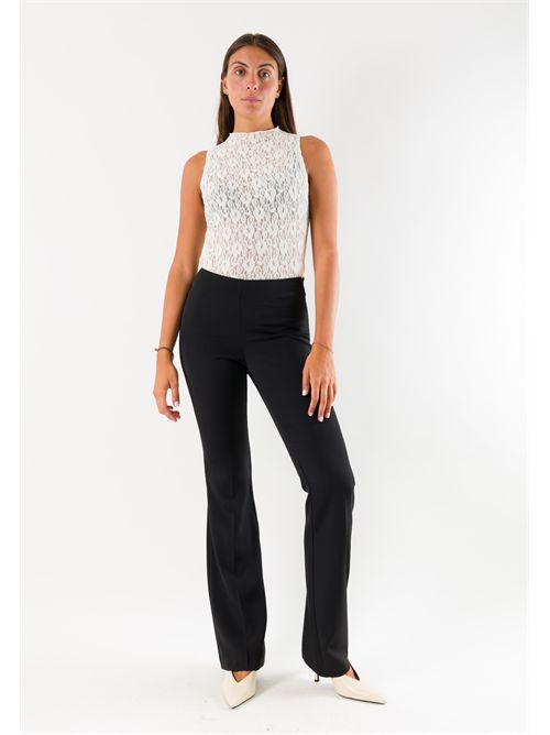 Pantaloni flare elasticizzati donna AI26531 MESANGE | AI26531NERO