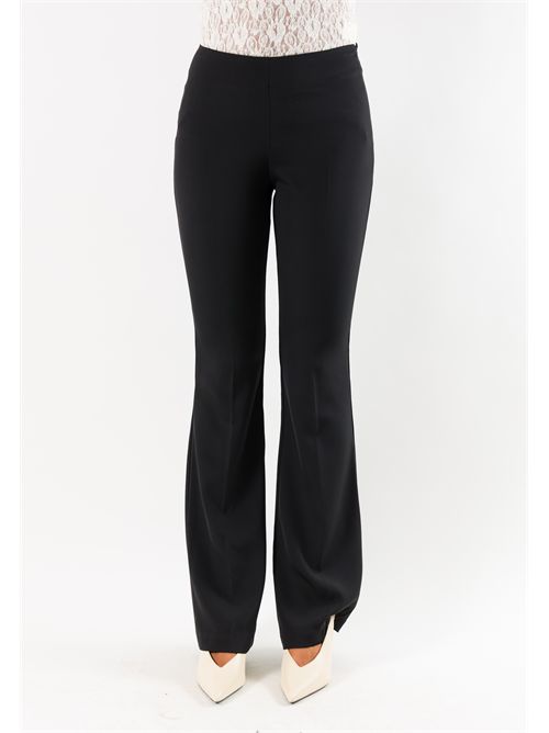 Pantaloni flare elasticizzati donna AI26531 MESANGE | AI26531NERO