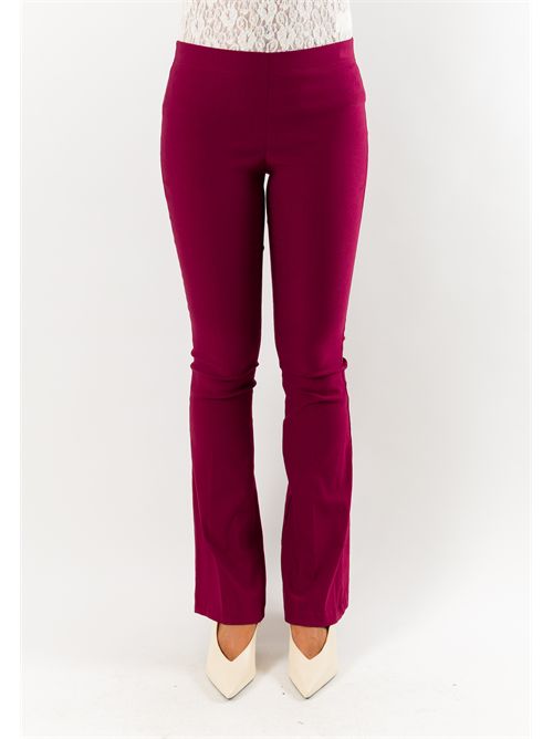 Pantaloni donna flare elasticizzati AI26647 MESANGE | AI26647BORDEAUX