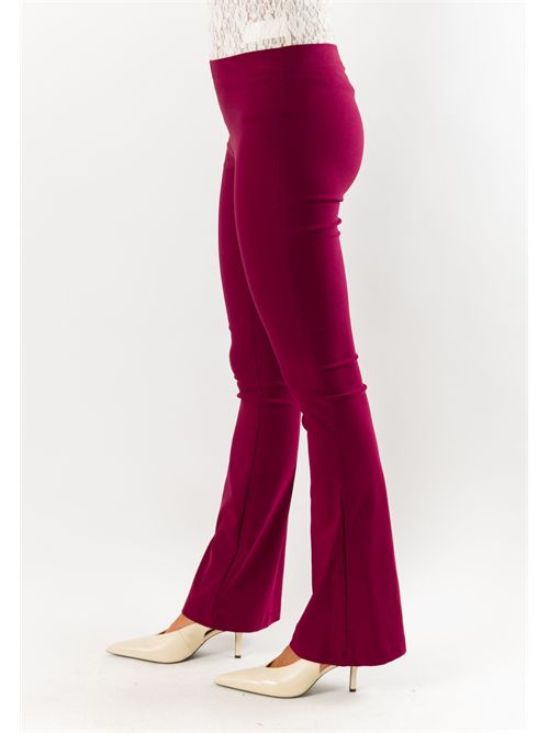 Pantaloni donna flare elasticizzati AI26647 MESANGE | AI26647BORDEAUX