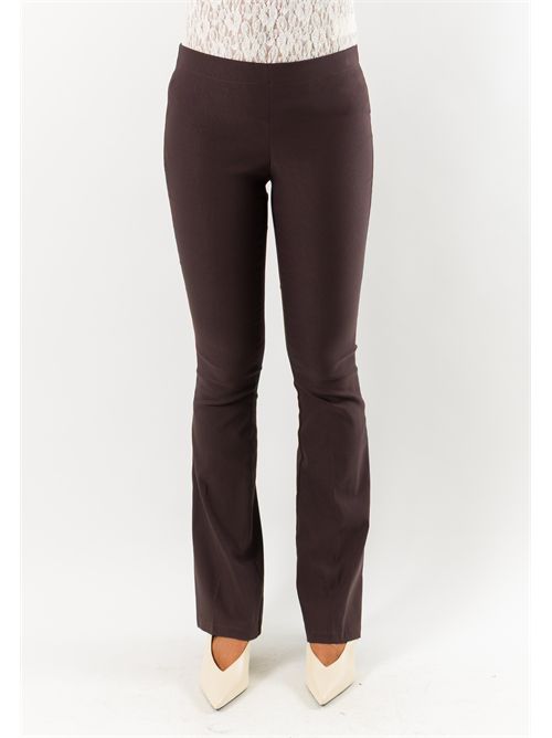 Pantaloni donna flare elasticizzati AI26647 MESANGE | AI26647MORO