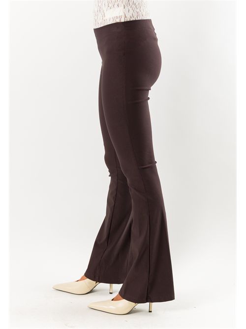 Pantaloni donna flare elasticizzati AI26647 MESANGE | AI26647MORO