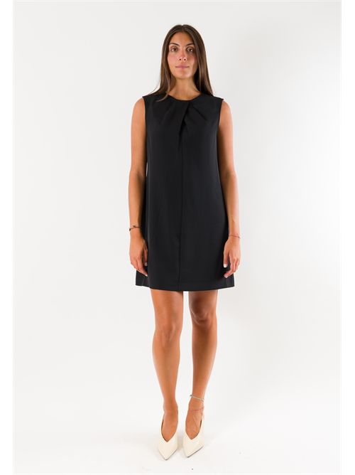 Abito corto elegante drappeggiato AI26659 MESANGE | AI26659NERO