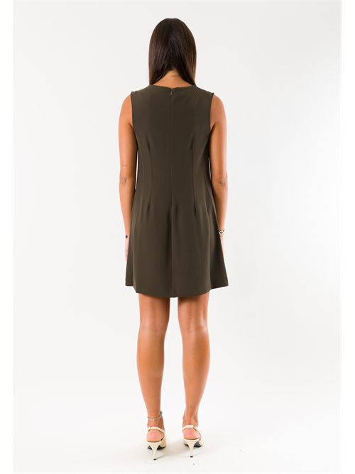 Abito corto elegante drappeggiato AI26659 MESANGE | AI26659VERDE