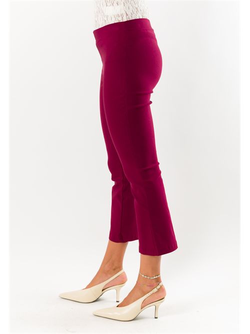 Pantaloni donna cropped elasticizzati AI26665 MESANGE | AI26665BORDEAUX