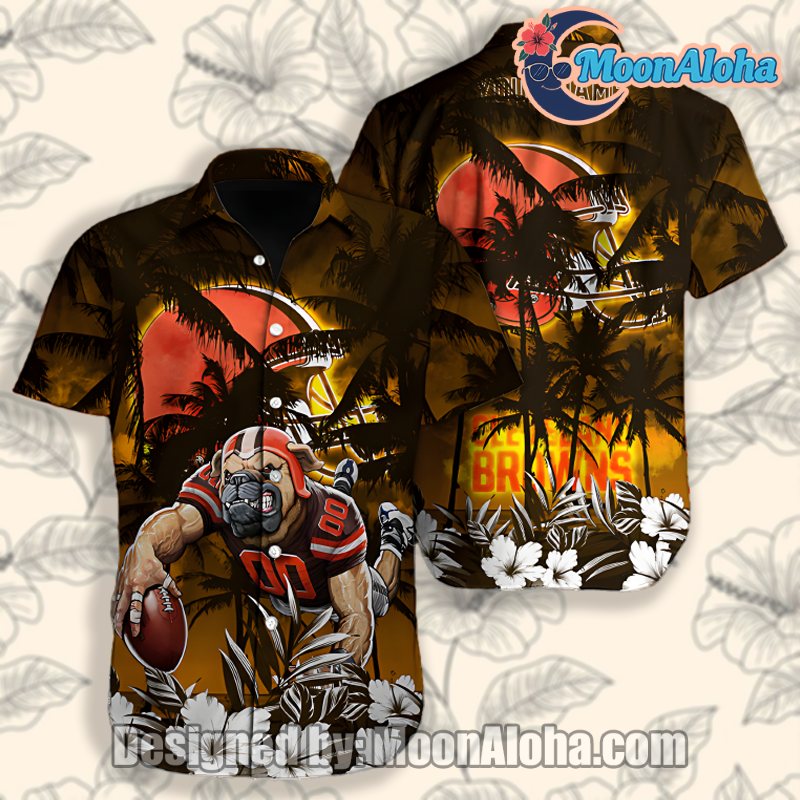 Cleveland Browns Summer Hibiscus Formal Hawaiian Shirt In Bright Colors