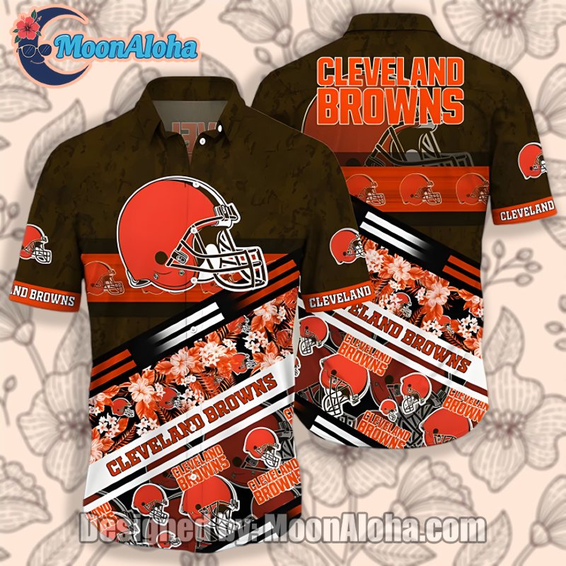 Cleveland Browns Tropical Floral Ideas Vintage Hawaiian Shirts With Retro Colors