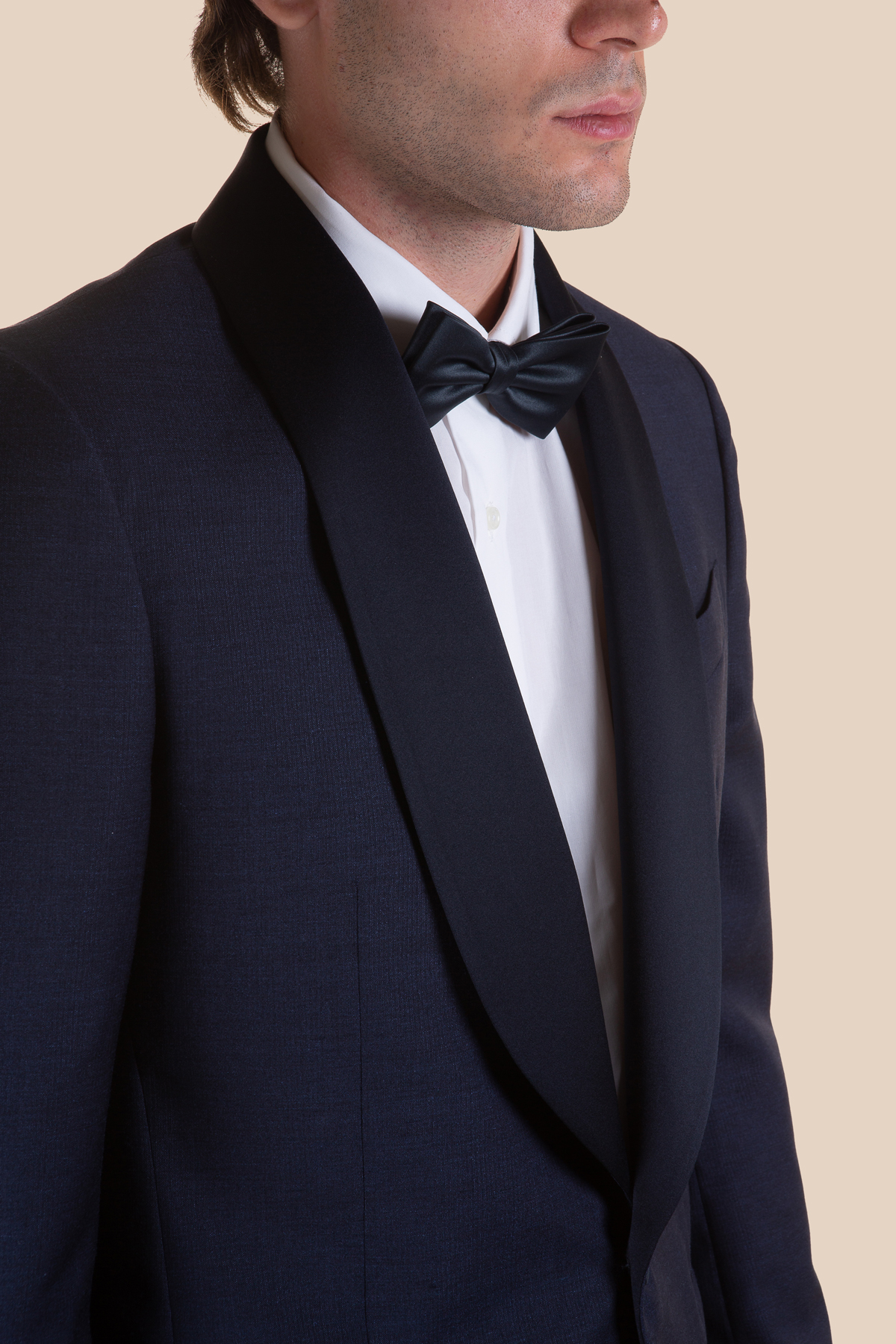 abito collo sciallato in raso. - Lardini - Nappo Boutique