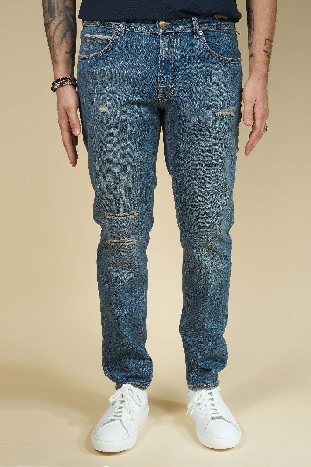 Jeans lavaggio medio con abrasioni - BRIGLIA 1949 - Nappo Boutique
