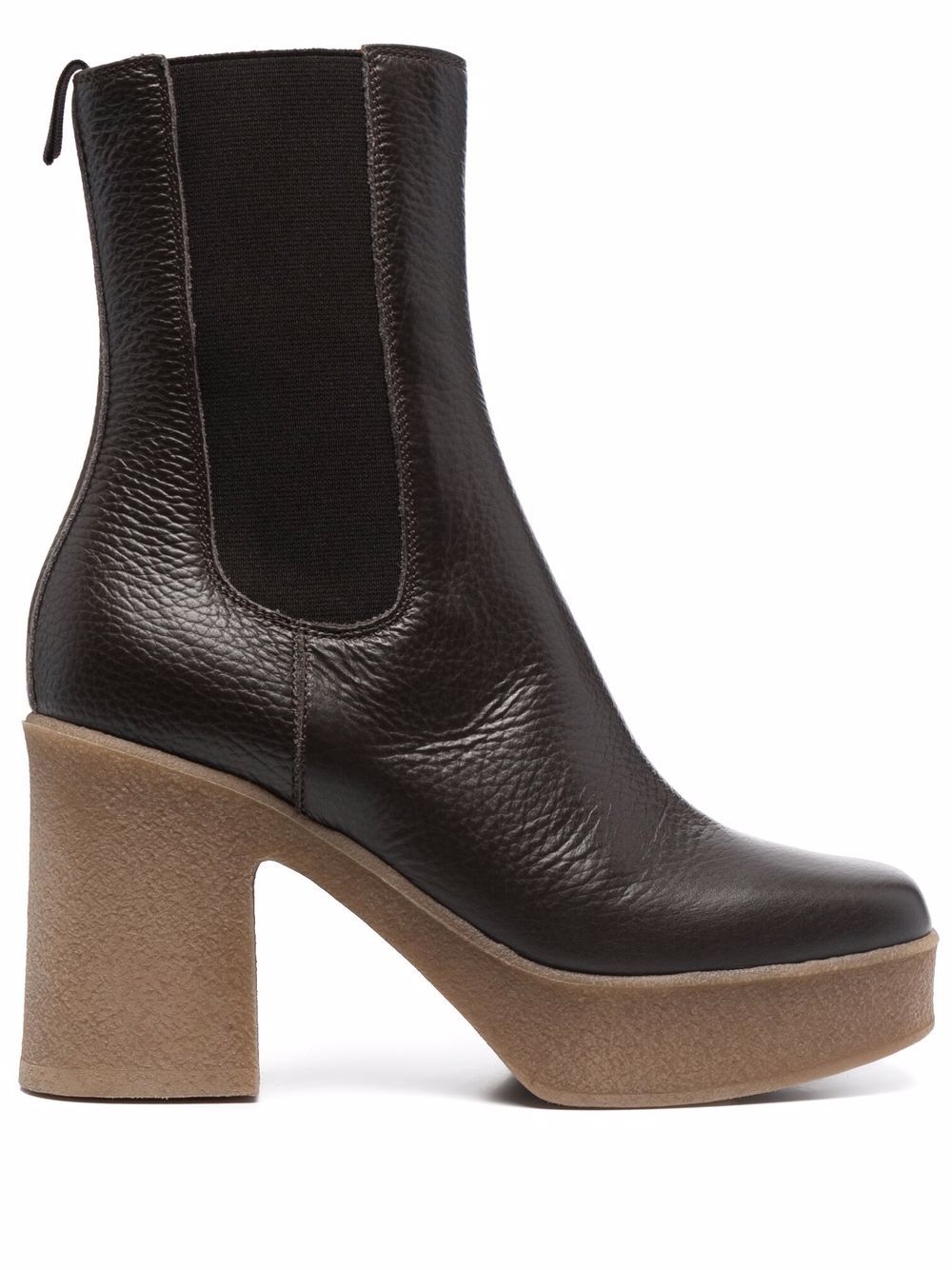 brown square toe ankle boots