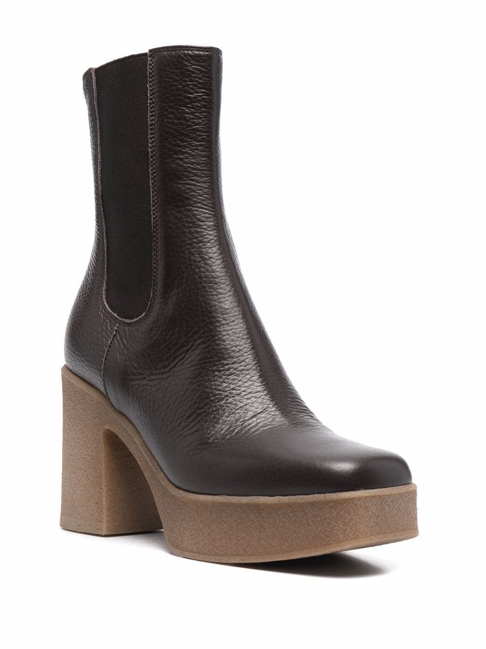 brown square toe ankle boots