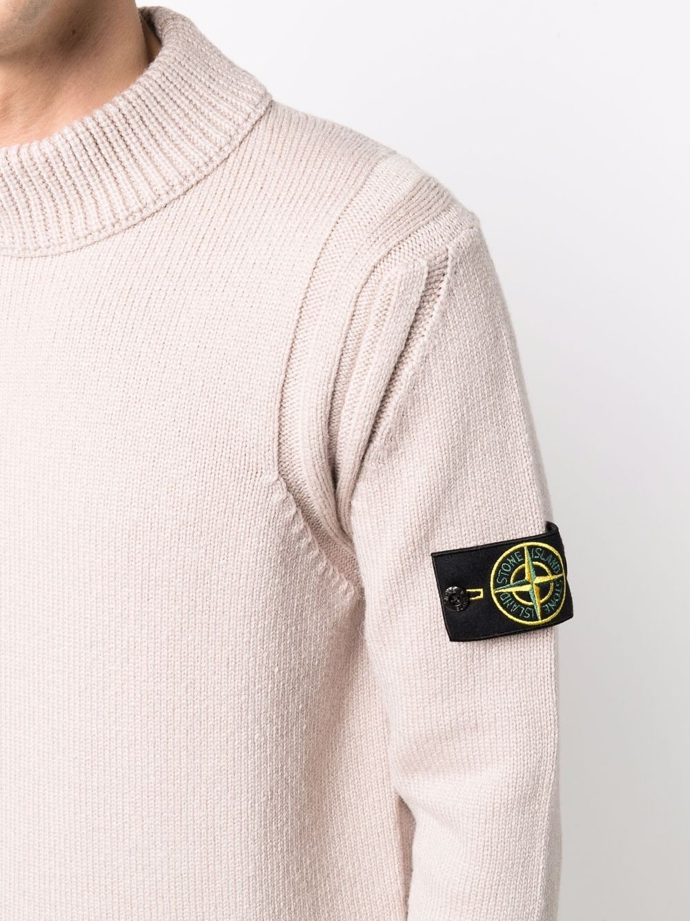 white maglioncino collo alto stone island