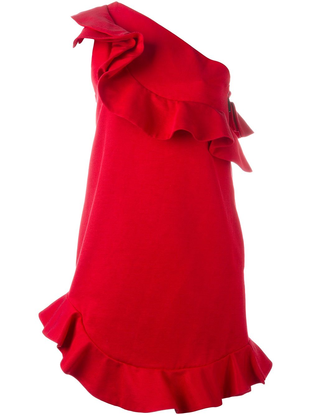 msgm red ruffle dress