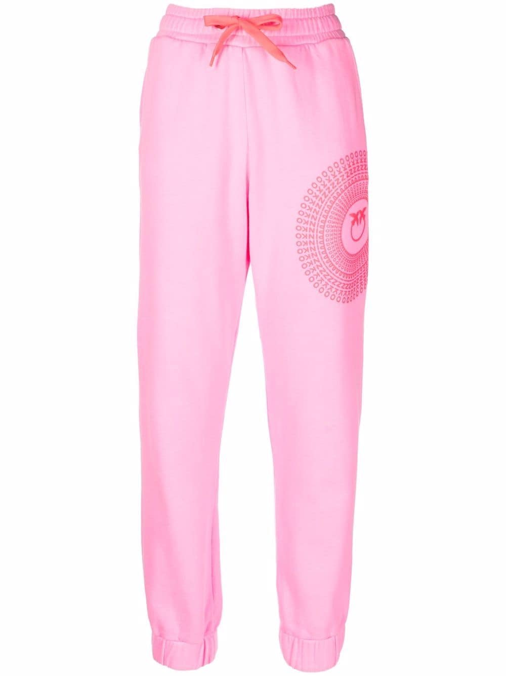 Pantaloni della tuta rosa in cotone con elastico in vita - PINKO - Nida