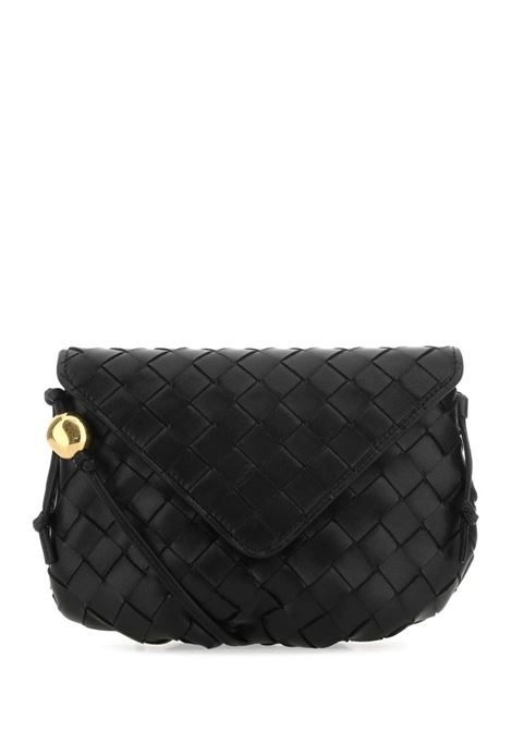 black mini clutch bag in leather Intrecciato motif BOTTEGA VENETA | 717437-VCPP38425