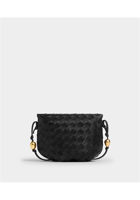 black mini clutch bag in leather Intrecciato motif BOTTEGA VENETA | 717437-VCPP38425