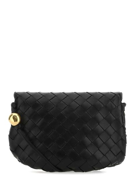 black mini clutch bag in leather Intrecciato motif BOTTEGA VENETA | 717437-VCPP38425