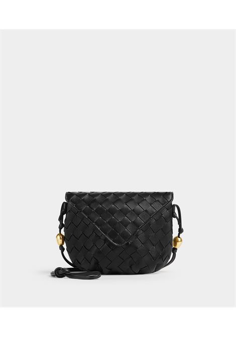 black mini clutch bag in leather Intrecciato motif BOTTEGA VENETA | 717437-VCPP38425