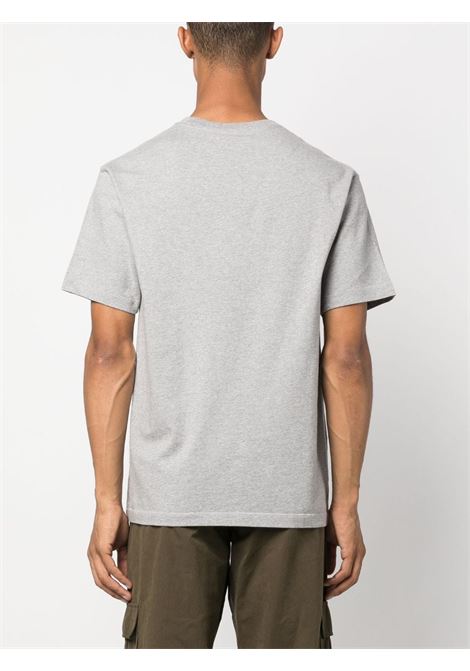 T-shirt grigia in cotone con logo Kenzo ricamato bianco e blu KENZO | FD65TS1294SY94