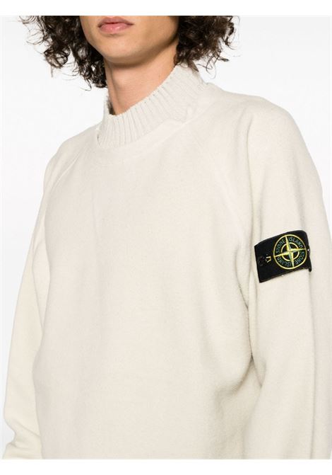 Maglia ecrù in lana vergine e tessuto felpato STONE ISLAND | 791560954V0097