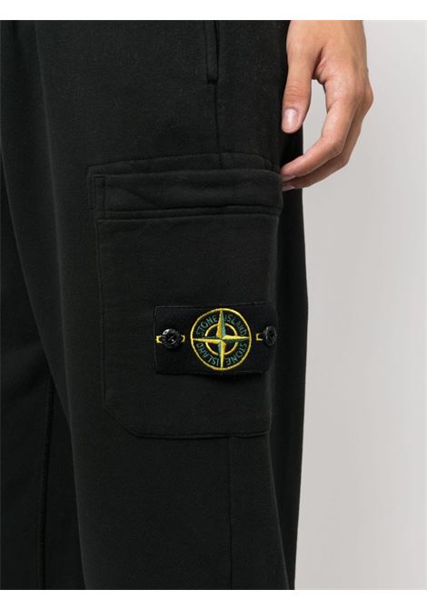 pantaloni sportivi neri in cotone con vita elasticizzata e coulisse STONE ISLAND | 791562620V0029