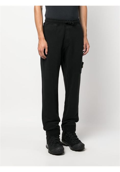 pantaloni sportivi neri in cotone con vita elasticizzata e coulisse STONE ISLAND | 791562620V0029