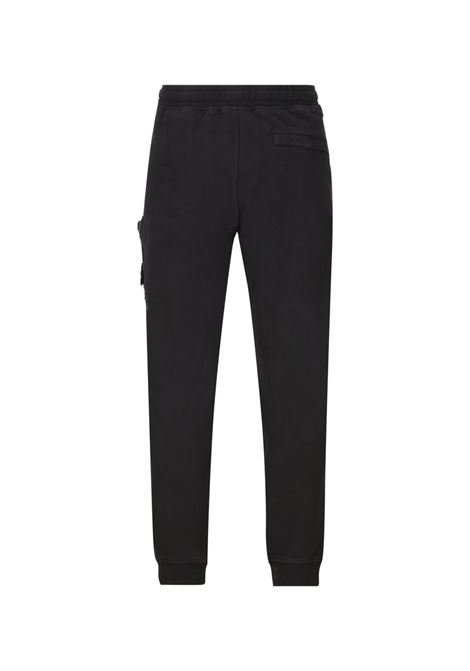 pantaloni sportivi neri in cotone con vita elasticizzata e coulisse STONE ISLAND | 791562620V0029
